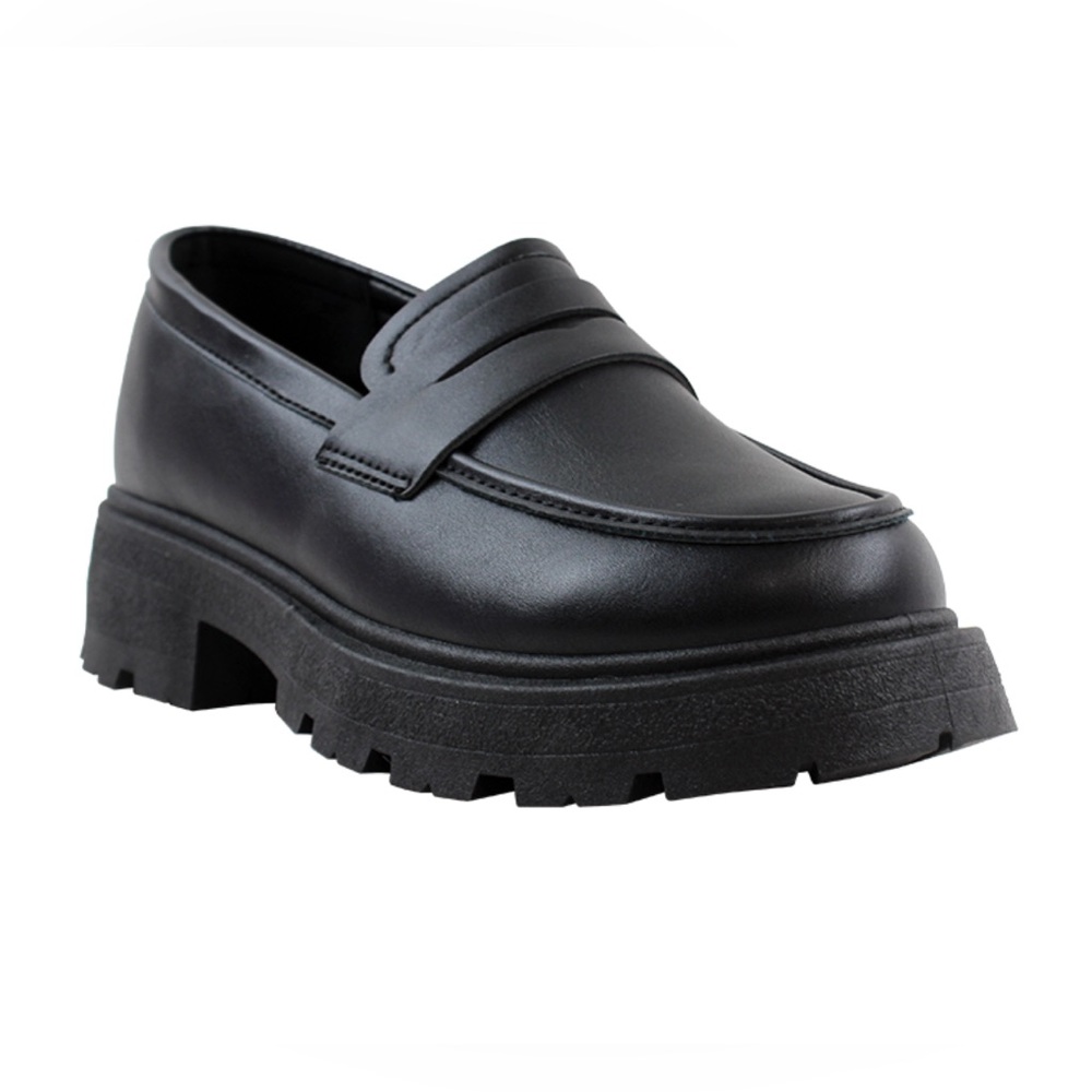 Serra Ladies Lug Sole Platform Loafer Black Shoes Size 10 NEW